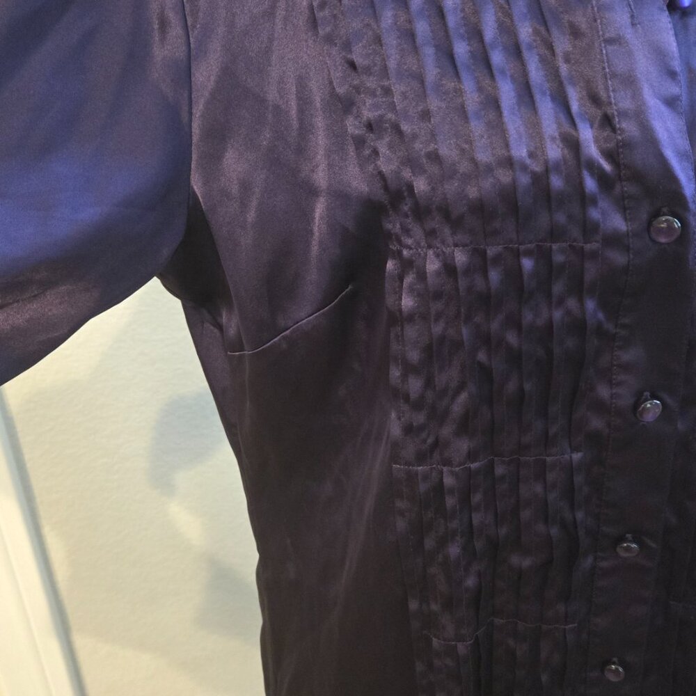Chico's Purple Button Down Blouse - Size 1 - EUC - Picture 2 of 4